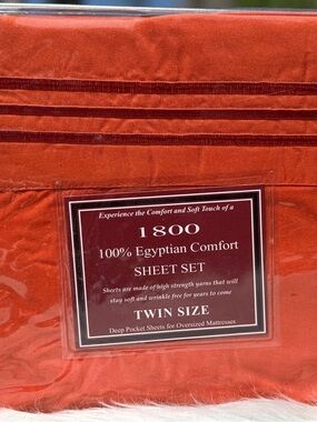 Brand new twin size bed sheets set, 3PCS brick orange color